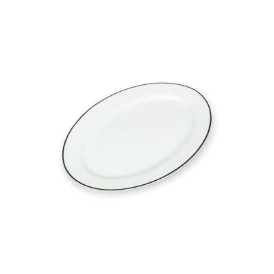 Servierplatte schwarzer Rand Bistro aus, 30,5 × 20,5 × 2,5 cm
