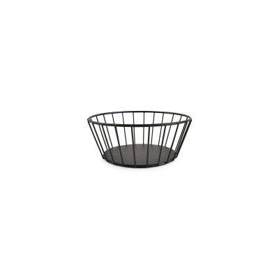 Drahtkorb Cesta, Ø 17 cm, H 7 cm, schwarz