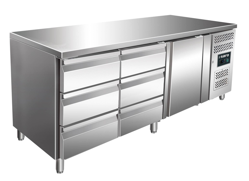 SARO Kühltisch, Tür+2x 3er Schubladenset, KYLJA 3150 TN