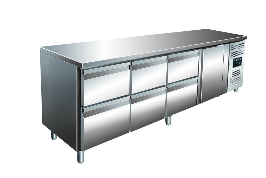 SARO Kühltisch, Tür+3x2 Schubladen, KYLJA 4160 TN