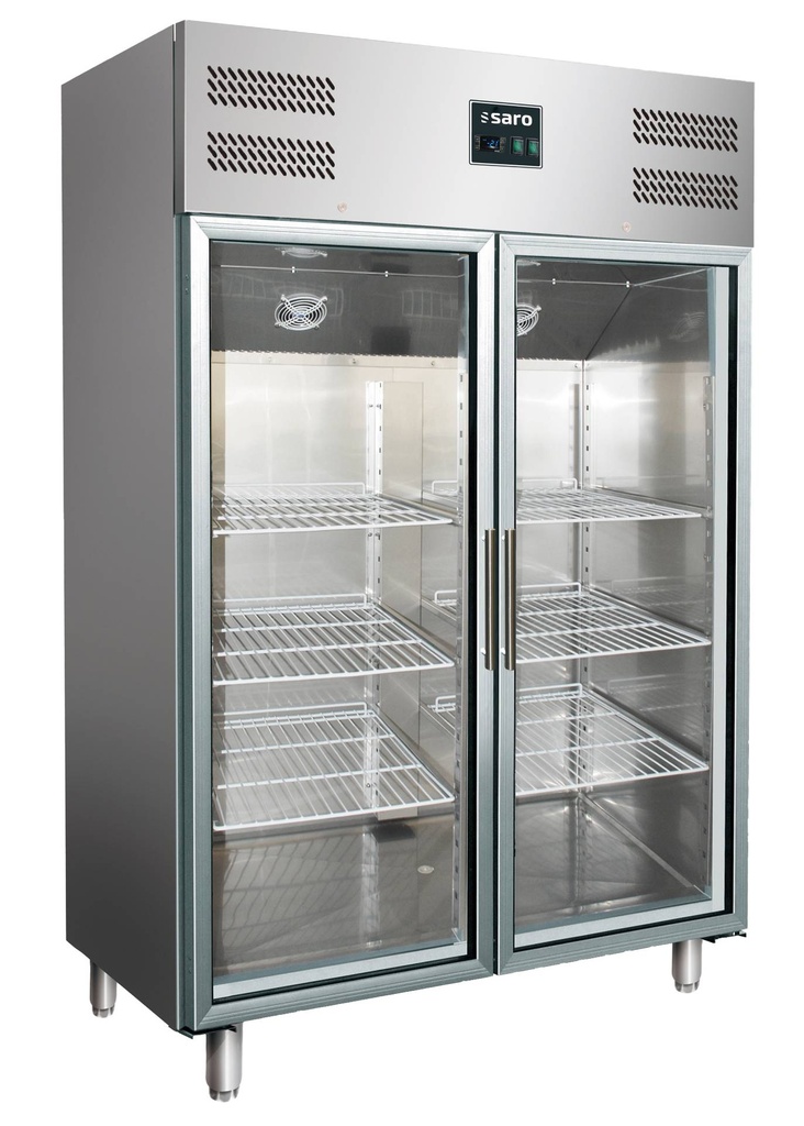 SARO Gewerbekühlschrank, Glastüren, 2/1 GN, GN 1200 TNG