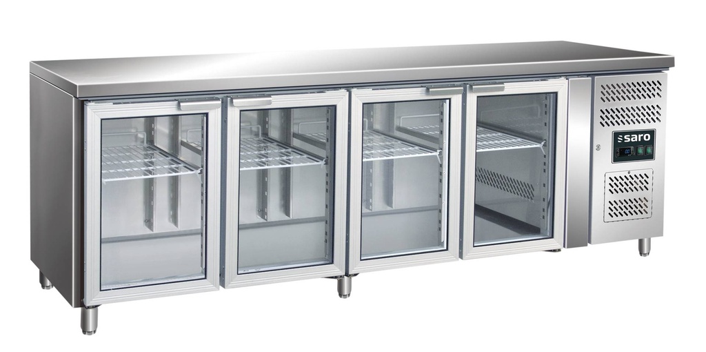 SARO Kühltisch, 4 Glastüren, Modell GN 4100 TNG