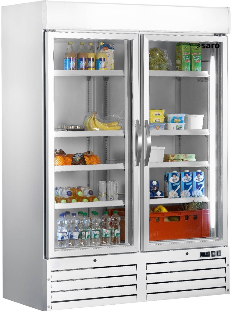 SARO Kühlschrank, 2 Glastüren - weiß, Modell G 920