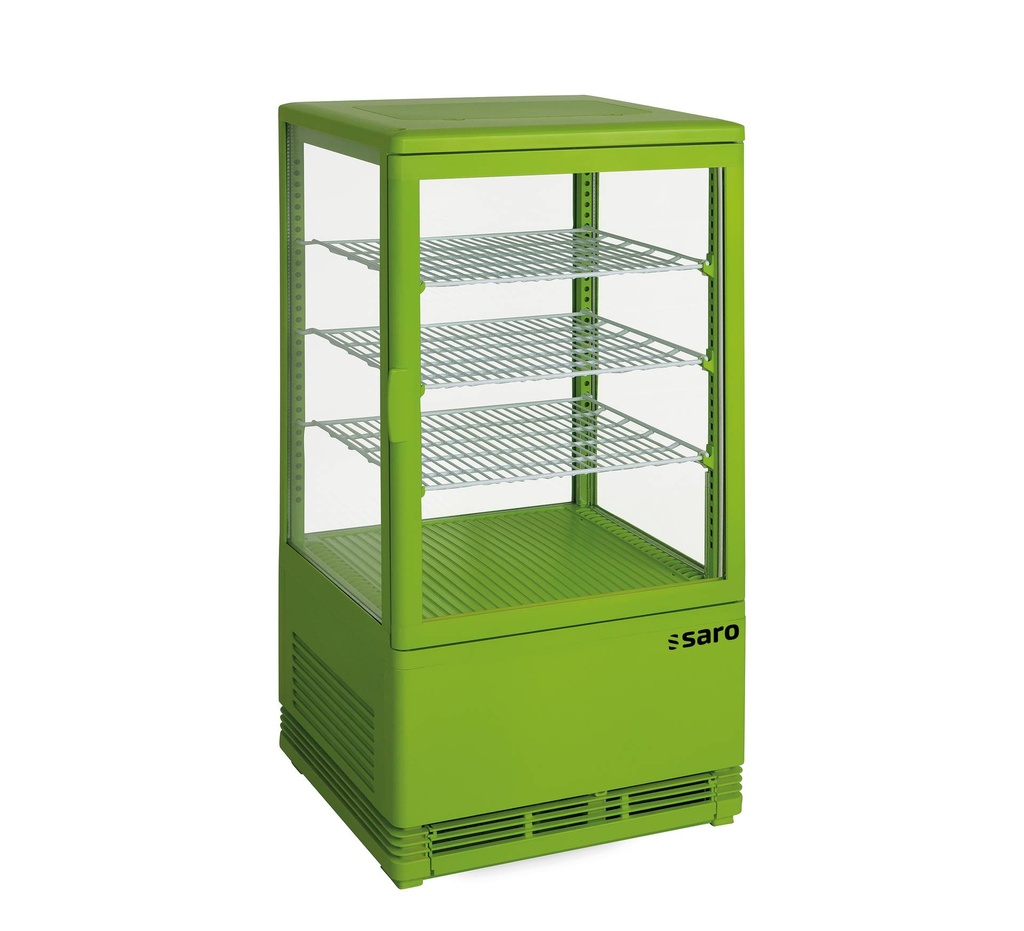 SARO Mini-Umluftkühlvitrine, 68 L, Modell SC 70 grün