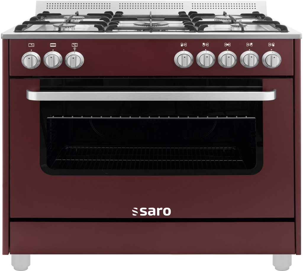 SARO Multifunktionsherd Gas/Elekt., TS95C61LVI bordeaux
