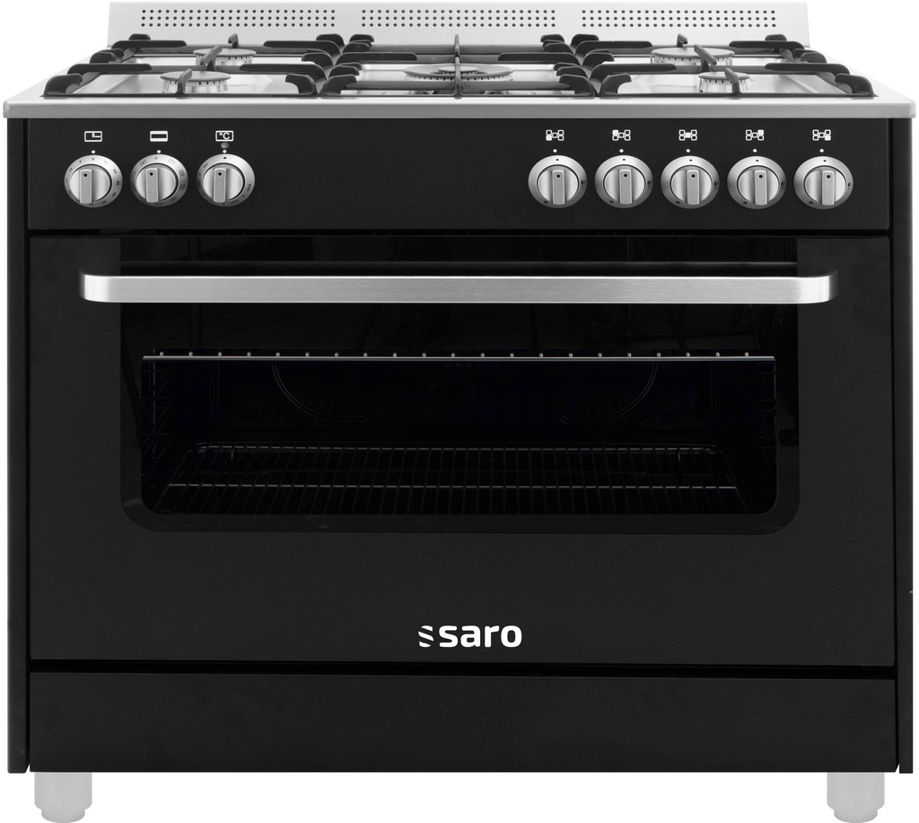 SARO Multifunktionsherd Gas/Elektr., TS95C61LNE schwarz