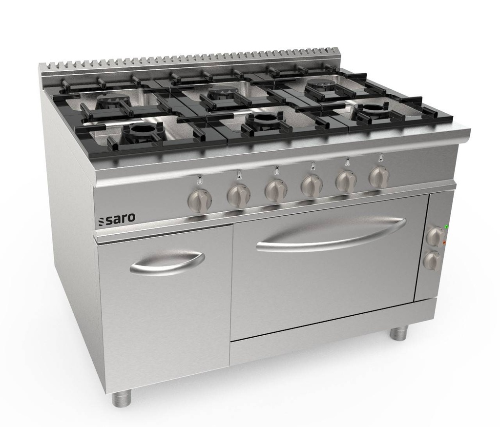SARO Gasherd+Elektroofen, 6 Brenner, Modell LQ/CUG6NE