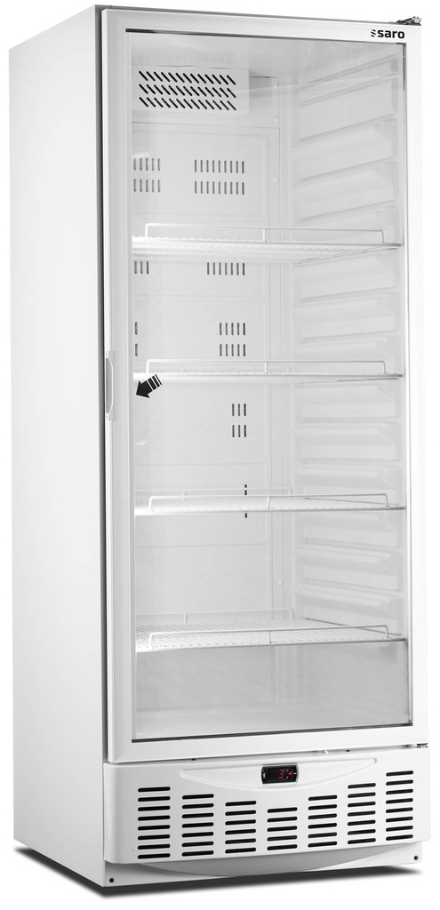 SARO Kühlschrank, Glastür - weiß, Modell MM5 PV