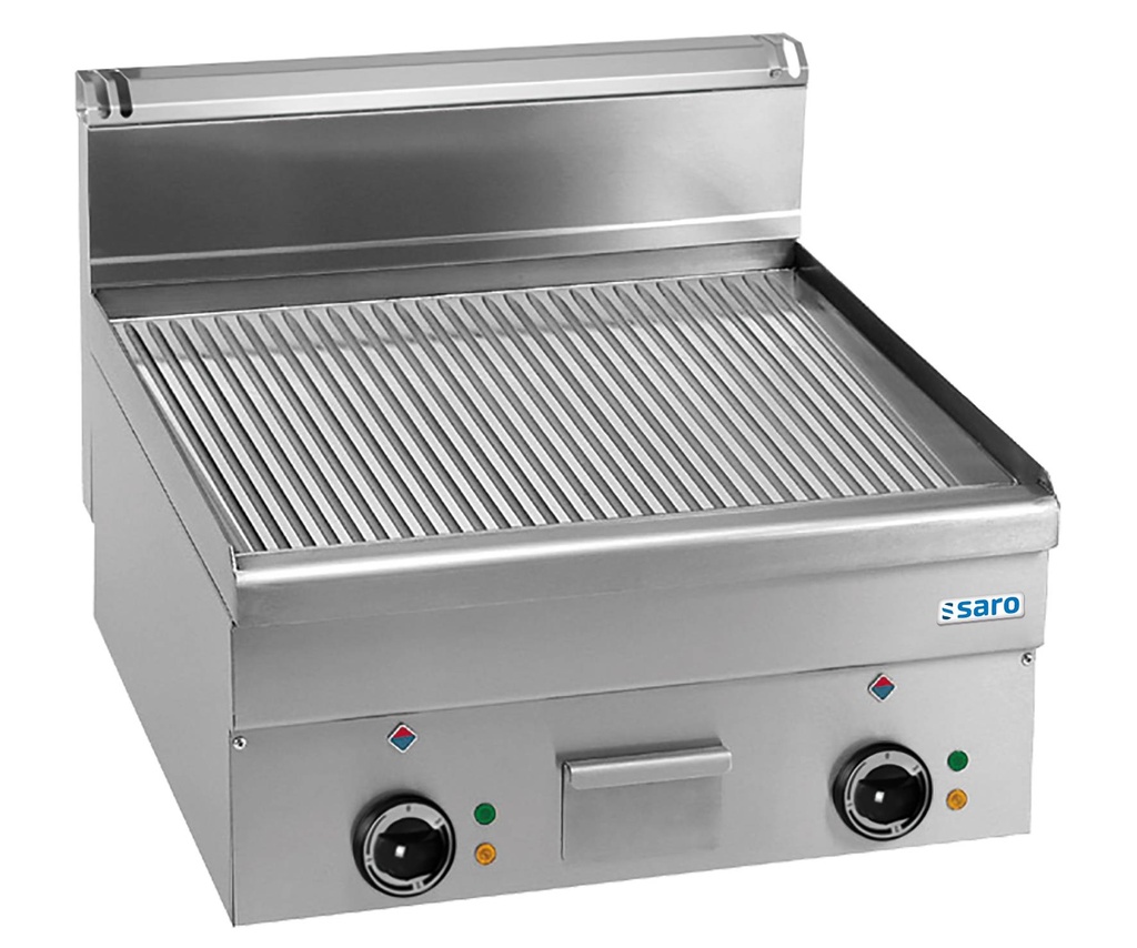 SARO Elektrogrillplatte, gerillt,Aufti.,600x600, EFT66R