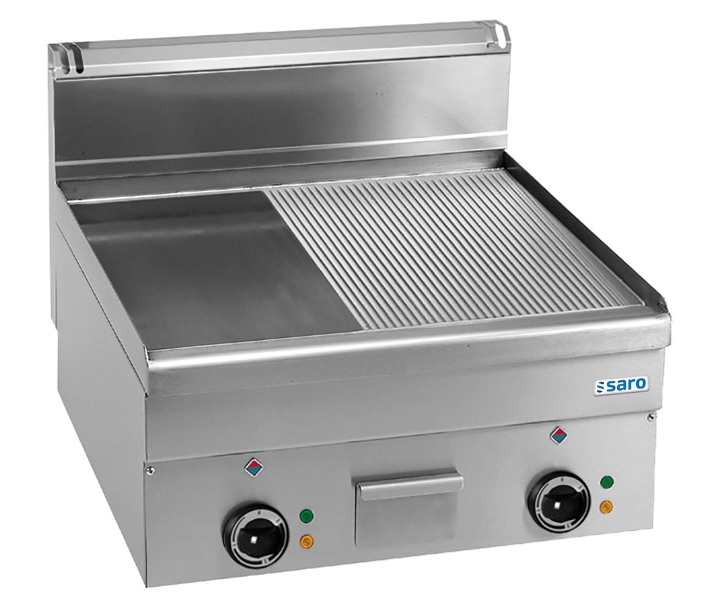 SARO Elektrogrillplatte, glatt+geril., 600x600, EFT66LR