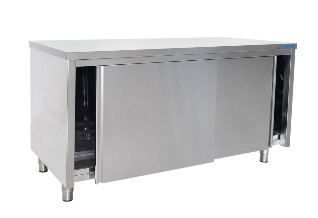 SARO Edelstahlschrank Schiebetür - T 600 x B 1000 mm