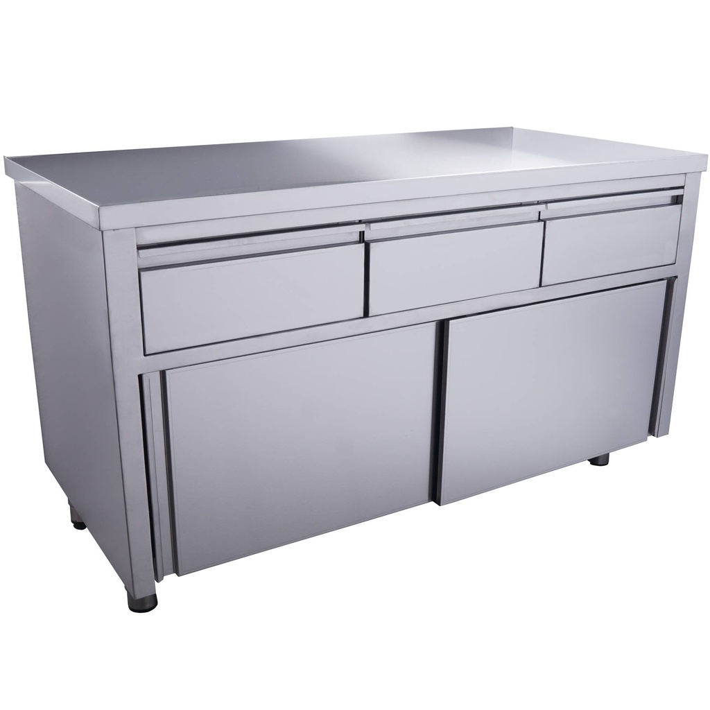 SARO Schiebetürenschrank mit 3 Schubladen, 1600x700mm