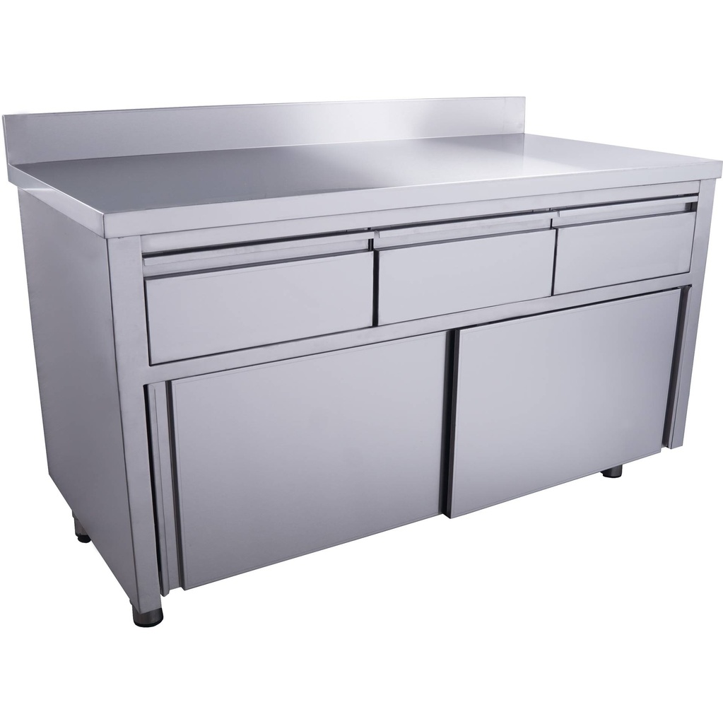 SARO Schiebetürenschrank, 3 Schubl.,Aufkant.,1400x700mm