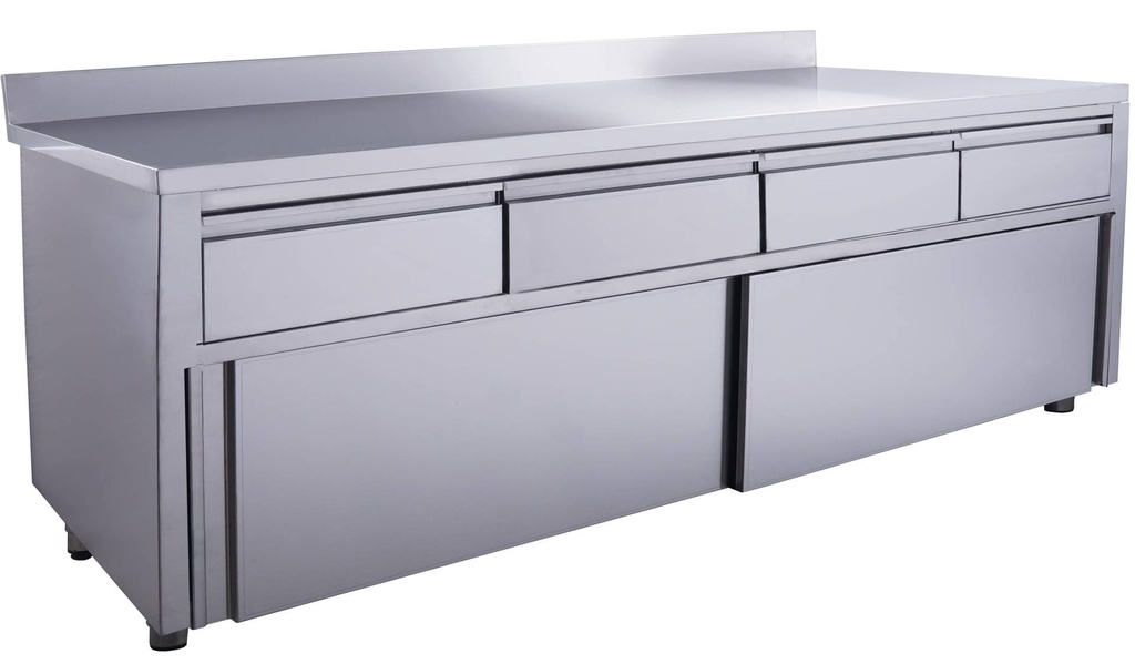 SARO Schiebetürenschrank, 4 Schubl.,Aufkant.,1800x700mm