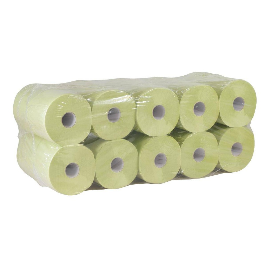 Papierhandtücher Rollenhandtücher Außenabrollung 2-lagig, Recycling grün, 70 m, endlos | 10 Rollen