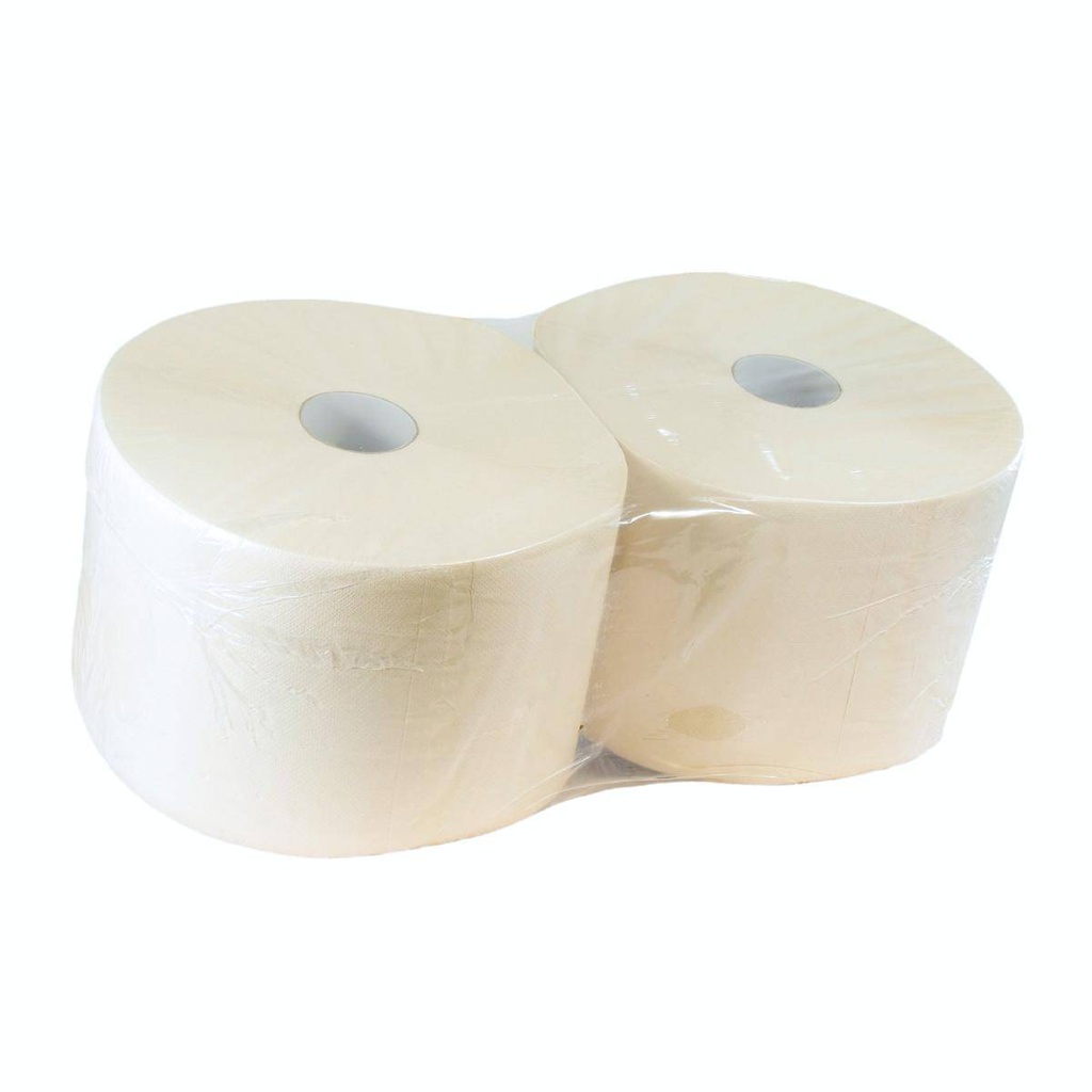 Papierhandtücher Putztuchrolle Außenabrollung 2-lagig, E-Tissue beige, perforiert 1000 Blatt/Rolle | 2 Rollen