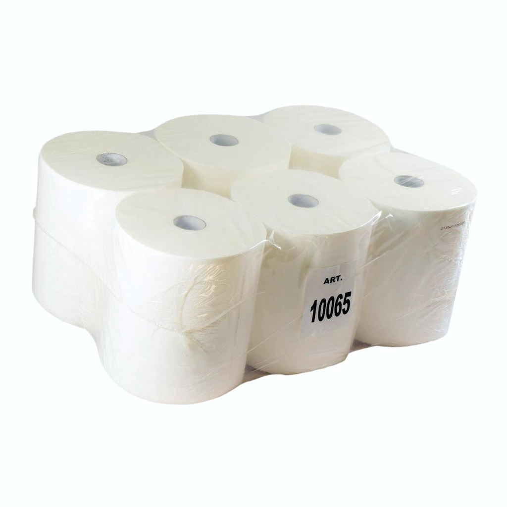 Papierhandtücher Rollenhandtücher Außenabrollung 2-lagig, Recycling weiß, 130 m | 6 Rollen