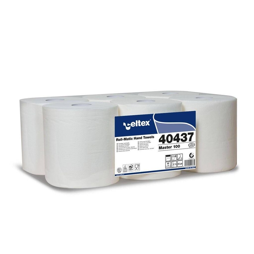 Papierhandtücher Rollenhandtücher Außenabrollung 3-lagig, 100 % Zellstoff weiß, 100 m, endlos | 6 Rollen