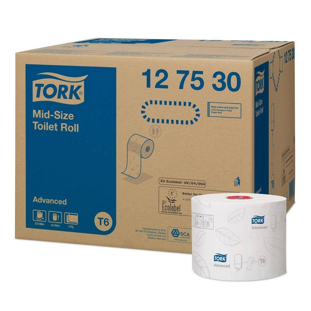 Toilettenpapier 2-lagig, 100 m, weiß "Tork Midi Advanced" | 27 Rollen