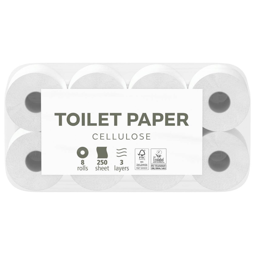 Toilettenpapier 3-lagig, "SAVR", 250 Blatt/Rolle, hochweiß | 64 Rollen/Sack