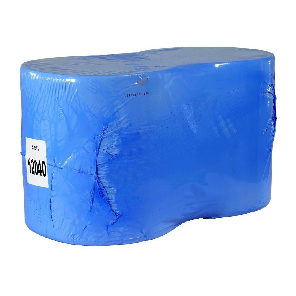 Papierhandtücher Putztuchrolle Außenabrollung 2-lagig, Zellstoff blau, perforiert 1000 Blatt/Rolle, 36 cm breit | 2 Rollen