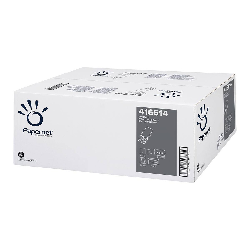 Papierhandtücher 1-lagig, 22 x 32 cm, Interfold, Recycling hell | 3640 Blatt/Karton