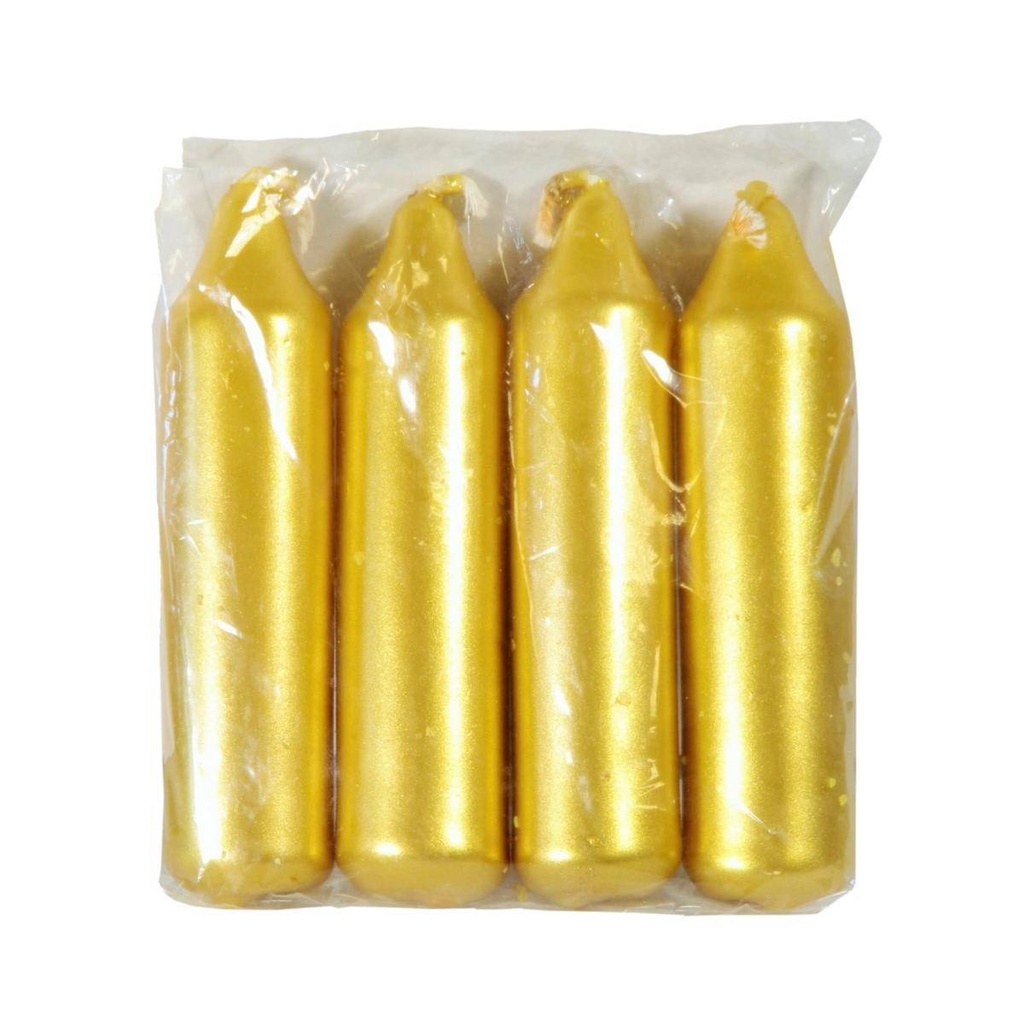 Kerzen Adventskerzen 104 x 25 mm, gold | 4 Stück/Pack