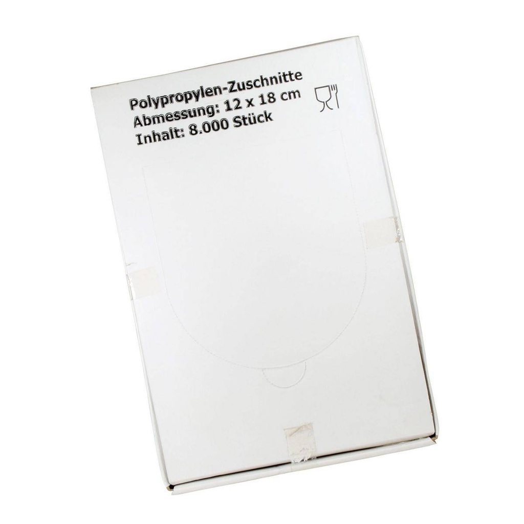 PP-Zuschnitte 12 x 18 cm, 12my | 8.000 Stück
