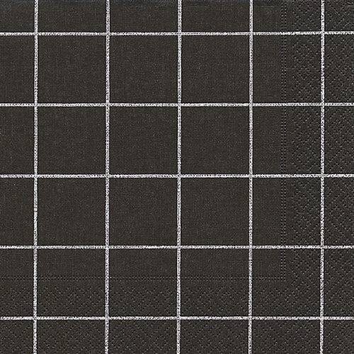 PAPER+DESIGN Zelltuch-Servietten 33 x 33 cm, 3-lagig, 1/4 Falz, 20 Stück/Pack | mit Motiv "Home Square" schwarz
