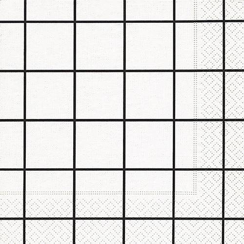 PAPER+DESIGN Zelltuch-Servietten 33 x 33 cm, 3-lagig, 1/4 Falz, 20 Stück/Pack | mit Motiv "Home Square" schwarz/weiß