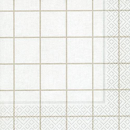 PAPER+DESIGN Zelltuch-Servietten 33 x 33 cm, 3-lagig, 1/4 Falz, 20 Stück/Pack | mit Motiv "Home Square" weiß/beige