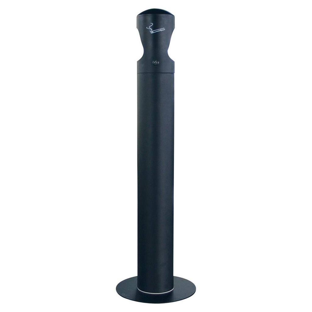 Standaschenbecher für Außenbereich, elegante schlanke Form, abschließbar, schwarz