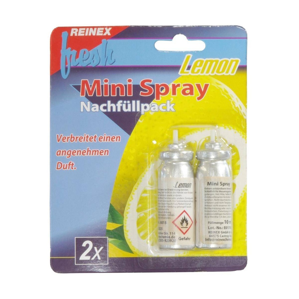 REINEX Lufterfrischer-Minispray 2 x 10 ml, Nachfüllpack | Lemon