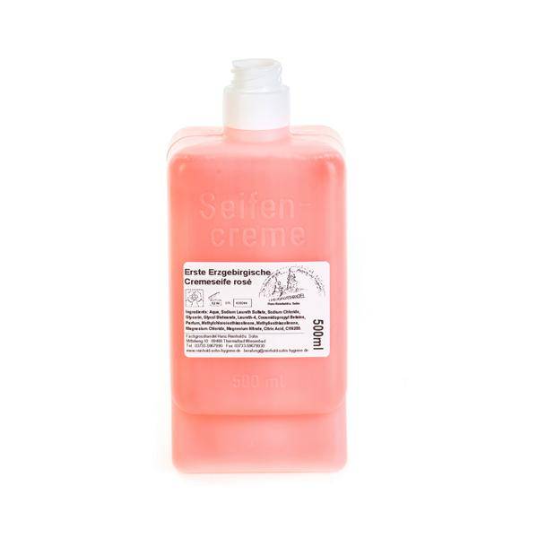 Erste Erzgebirgische Cremeseife rosé, mit Parfüm | 500 ml