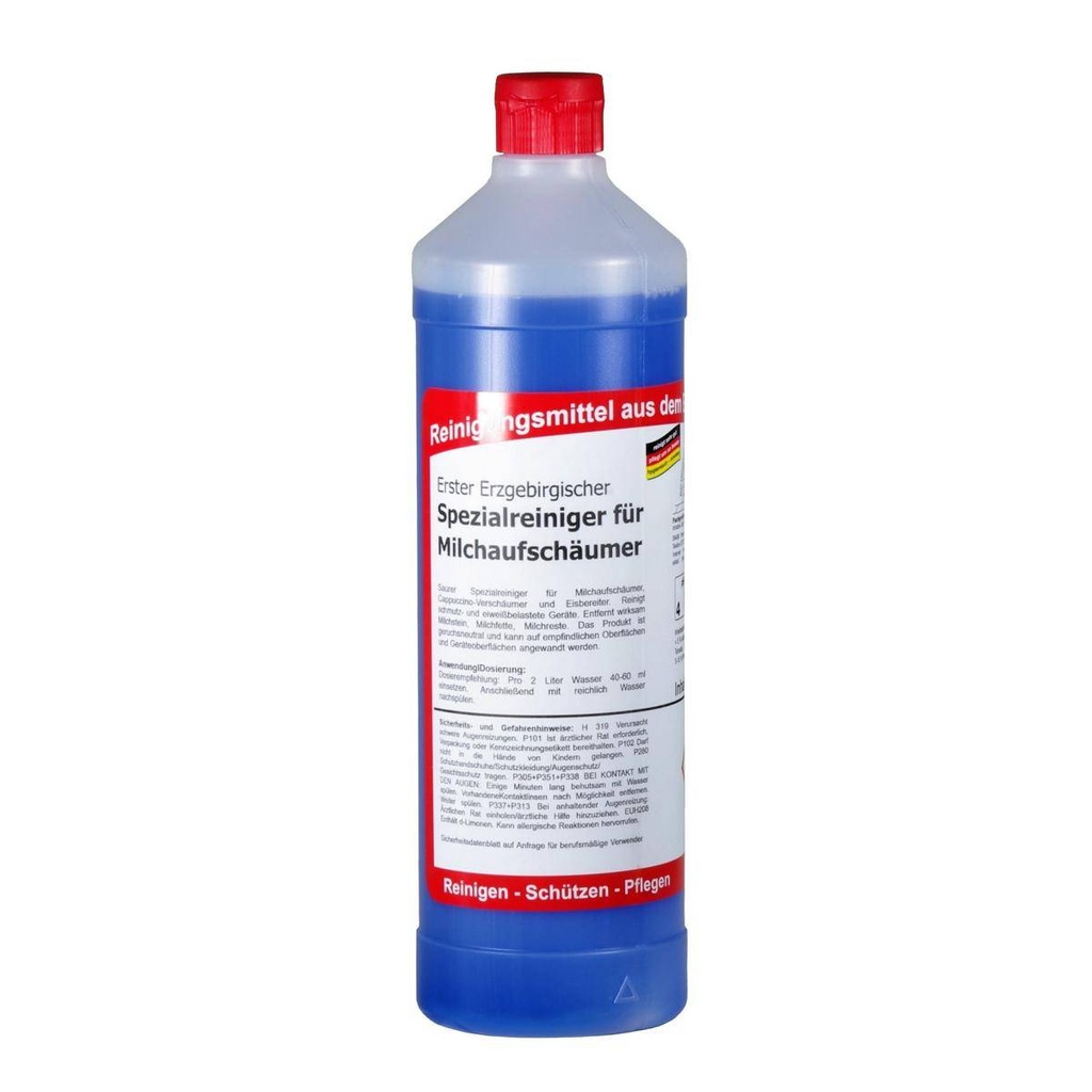 Erster Erzgebirgischer Spezialreiniger für Milchaufschäumer | 1 Liter Rundflasche