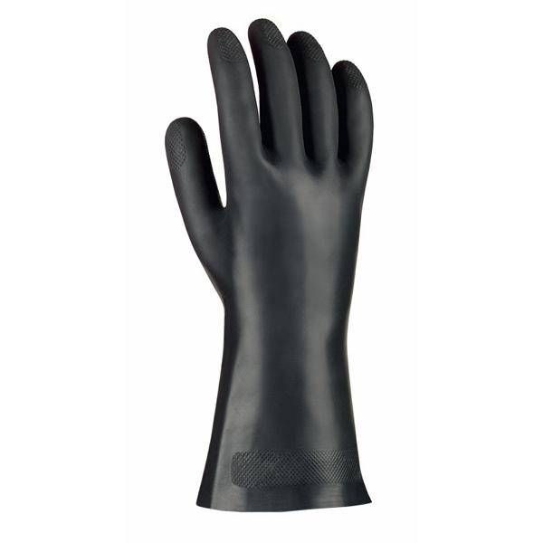 Chemikalienschutzhandschuhe aus Neopren schwarz, ca. 30 cm lang | Größen: 8 - 10