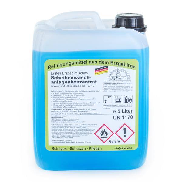 Erstes Erzgebirgisches Scheibenwaschanlagenkonzentrat Winter, bis -60°C | 5 Liter