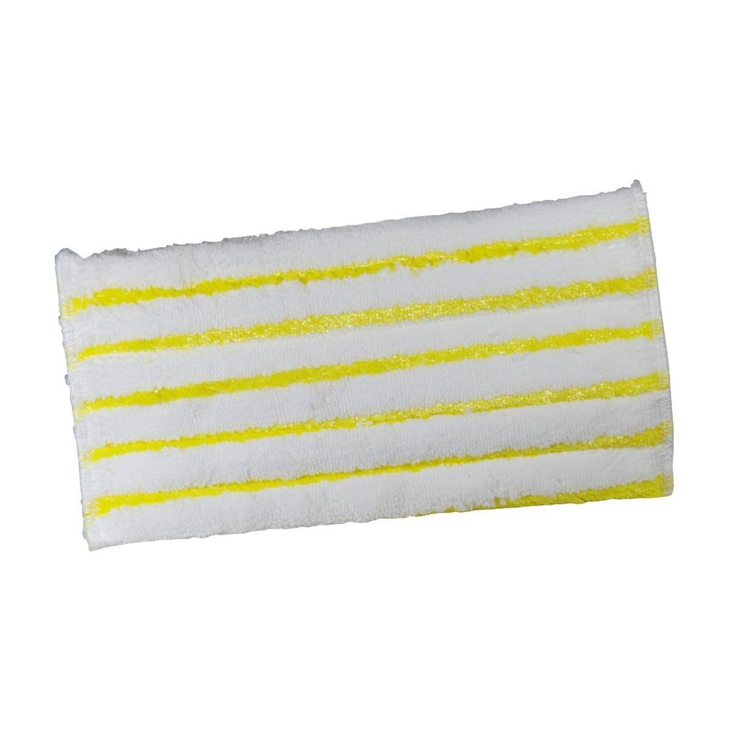 Handpad/Mikrofaserpad 13 x 27 cm | weiß mit gelben Borstenstreifen