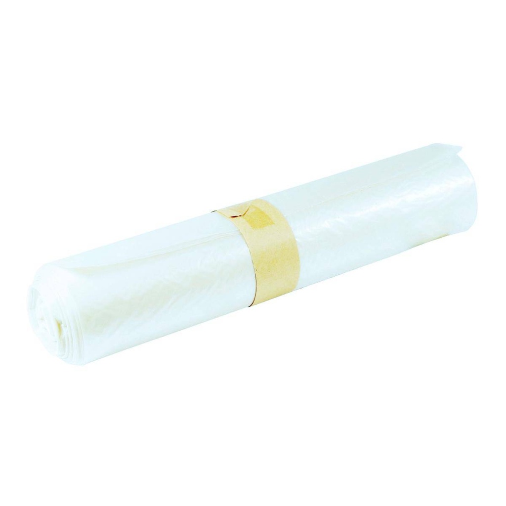 Müllsack 120 Liter, 35 µ, Typ 60, transparent LDPE - Regenerat transparent, 700 x 1100 mm, ca. 35µm | 25 Stück/Rolle