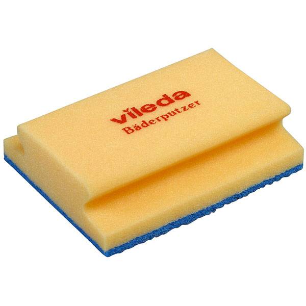 Vileda Bäderputzer "Soft" Schwamm mit blauem Pad | 13 x 16,5 cm