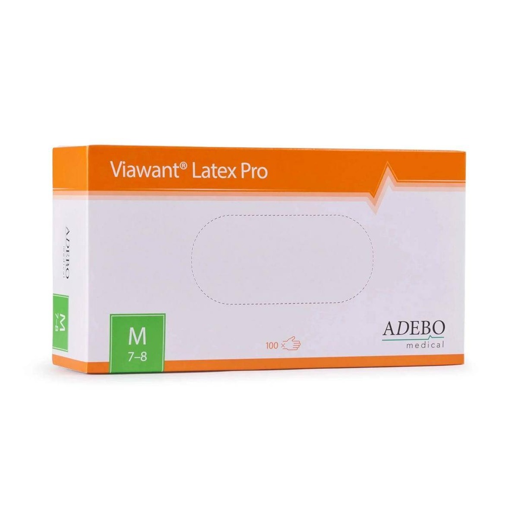 Einweghandschuhe Latex, puderfrei, weiß, "Viawant Latex Pro", 100 Stück/Box | Größe M