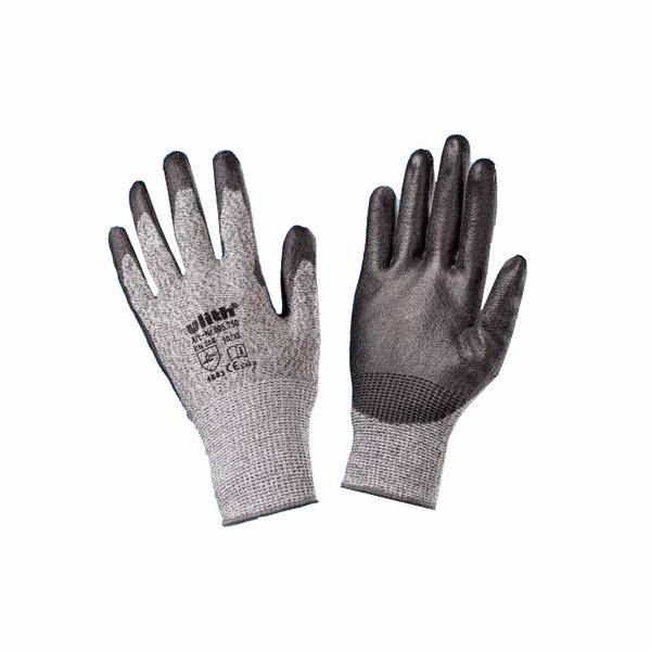 Arbeitsschutzhandschuhe/Schnittschutzhandschuhe "Ulith", grau/schwarz | Größe 7 (S)