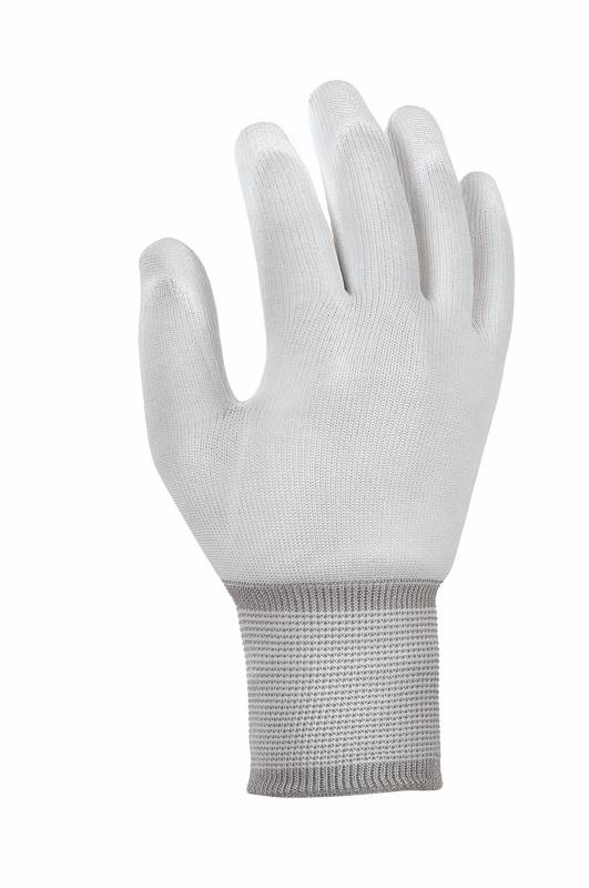Polyester-Strickhandschuhe mit PU-Beschichtung, weiß | Größe XXL