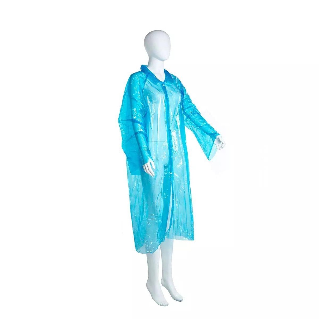 Besuchermantel - PE-Einmalbesuchermäntel blau, einzeln verpackt | 50 Stück/Box
