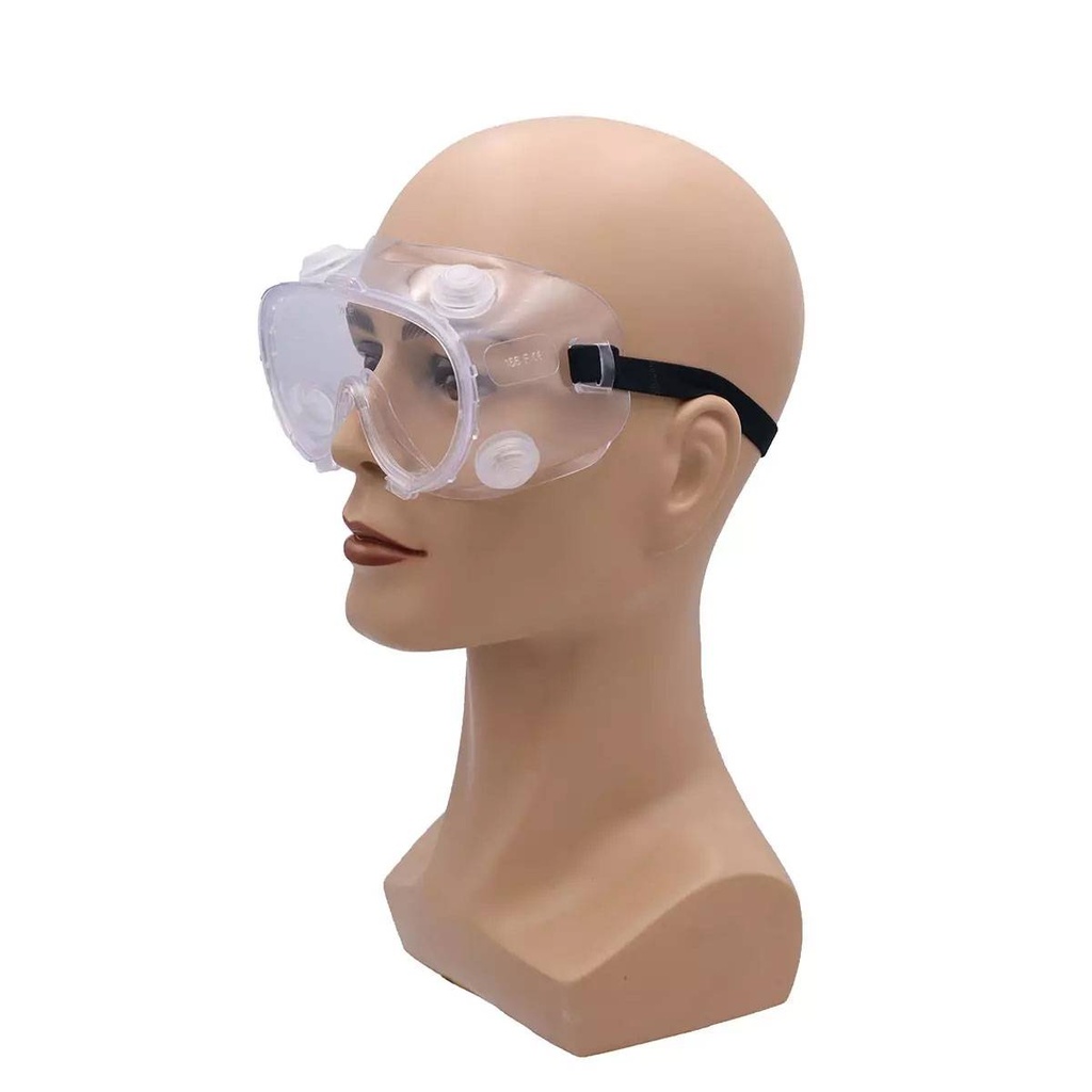 Vollschutzbrille mit indirekter Belüftung, verstellbarem Gummiband, Polybeutel, EN 166