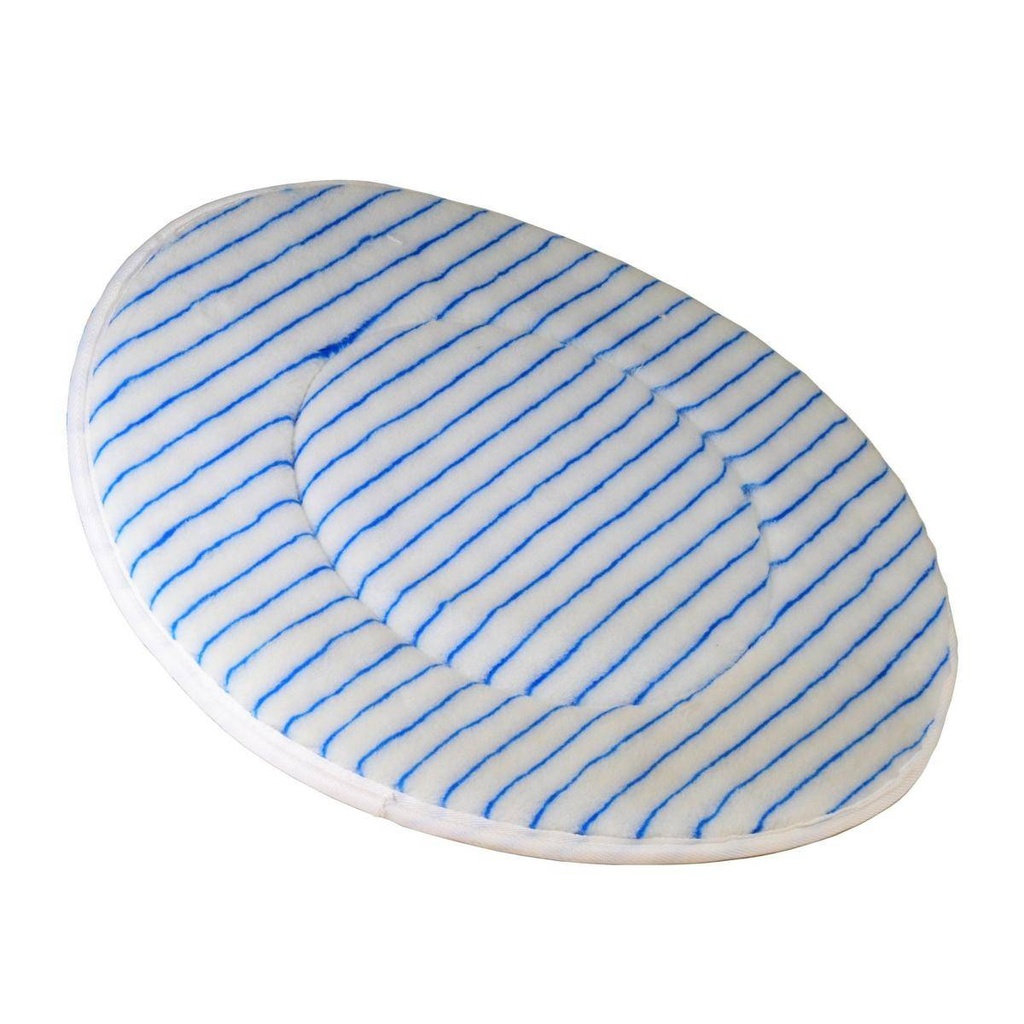 Maschinenpad/Mikrofaserpad 457 mm - 18'' | weiß mit blauen Streifen