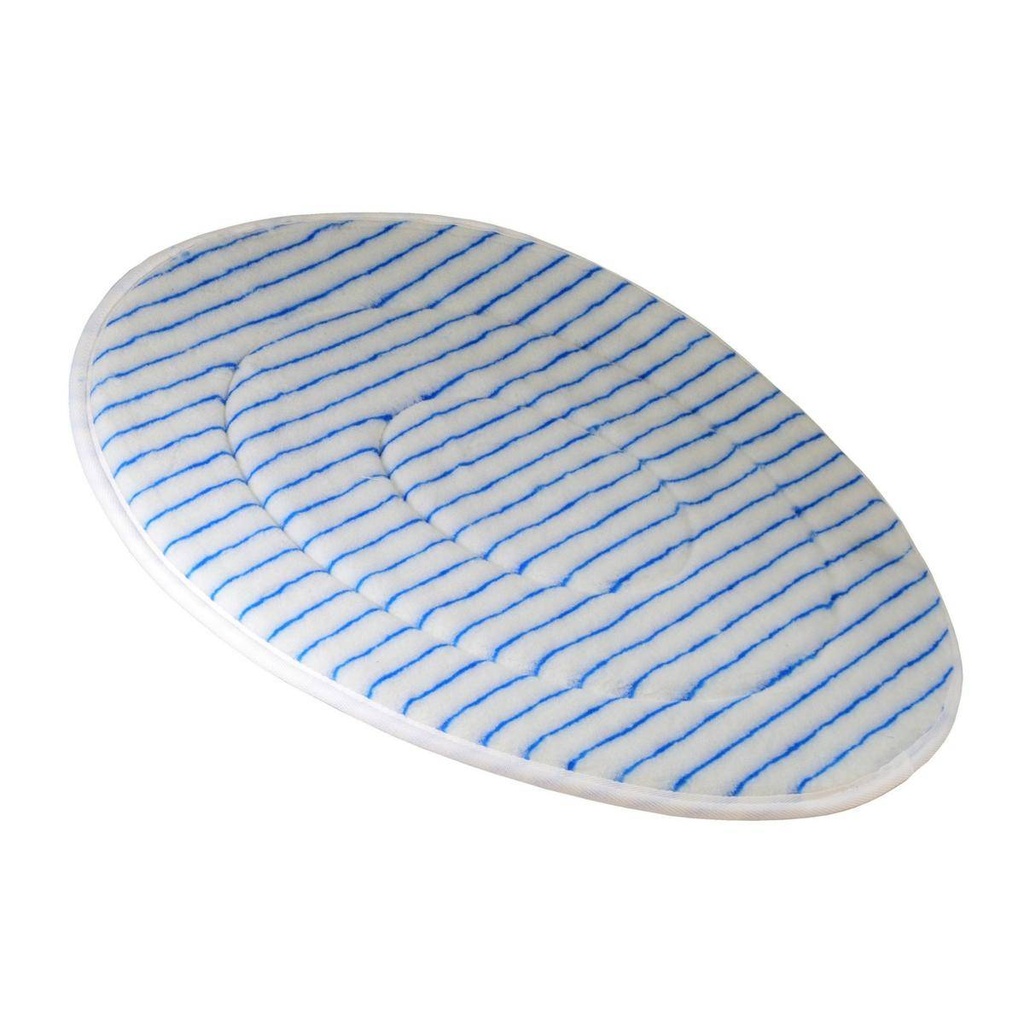 Maschinenpad/Mikrofaserpad 533 mm - 21'' | weiß mit blauen Streifen
