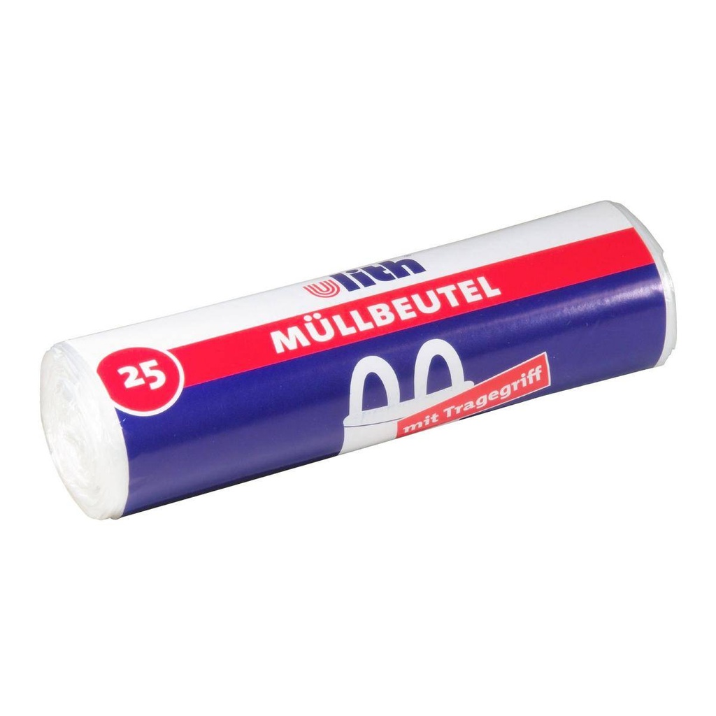 Müllbeutel 35 Liter, 8,5 µ, HDPE transparent, 650 x 580 mm | 25 Stück/Rolle