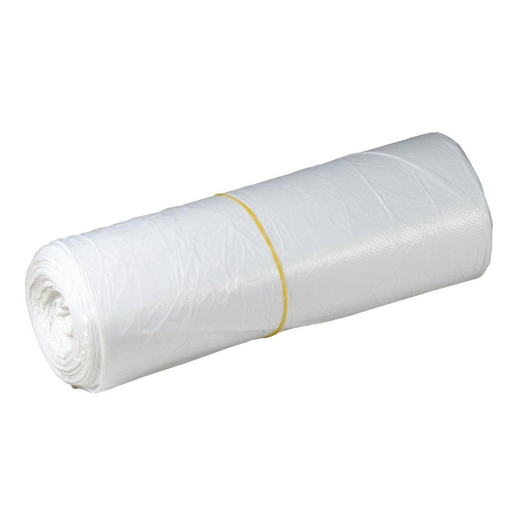 Müllsack 80 Liter, 6 µm HDPE, 630 x 850 mm, weiß | 40 Stück/Rolle