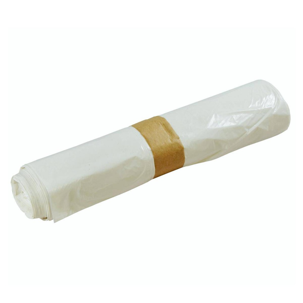 Müllbeutel 60 Liter, 18 µ, LDPE - Regenerat weiß, 630 x 850 mm | 40 Stück/Rolle